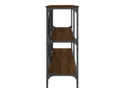 Mesa consola hierro madera ingeniería roble marrón 160x30x75 cm ES956784
