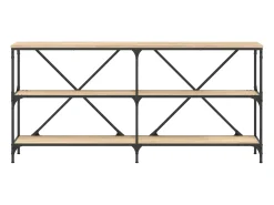 Mesa consola hierro madera ingeniería roble Sonoma 160x30x75 cm ES995905