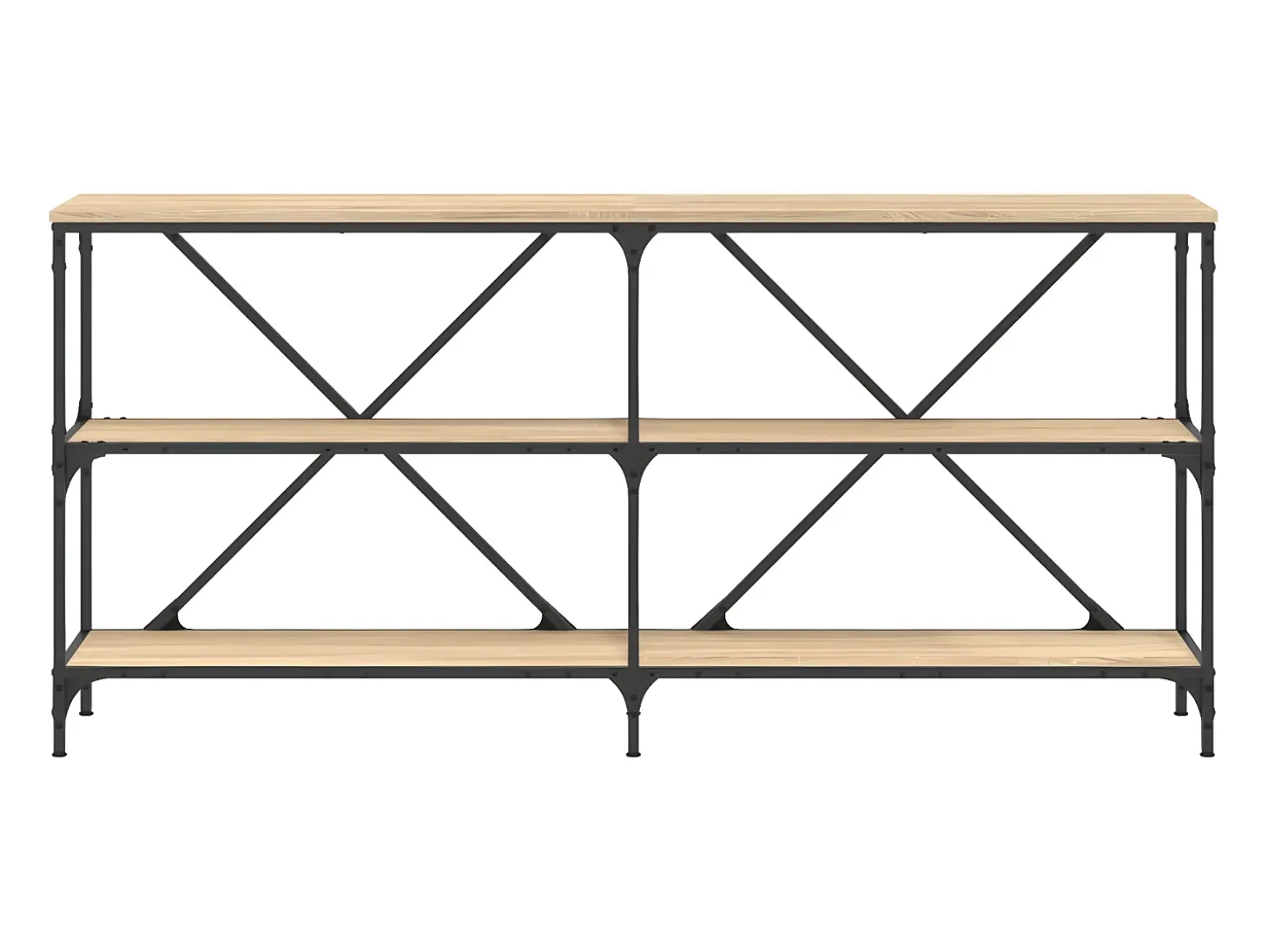 Mesa consola hierro madera ingeniería roble Sonoma 160x30x75 cm ES995905