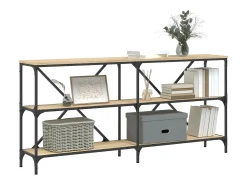 Mesa consola hierro madera ingeniería roble Sonoma 160x30x75 cm ES995905