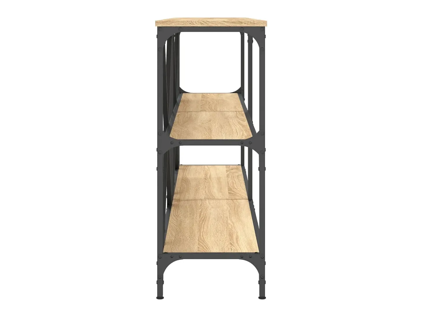 Mesa consola hierro madera ingeniería roble Sonoma 160x30x75 cm ES995905