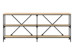 Mesa consola hierro madera ingeniería roble Sonoma 180x30x75 cm ES175301