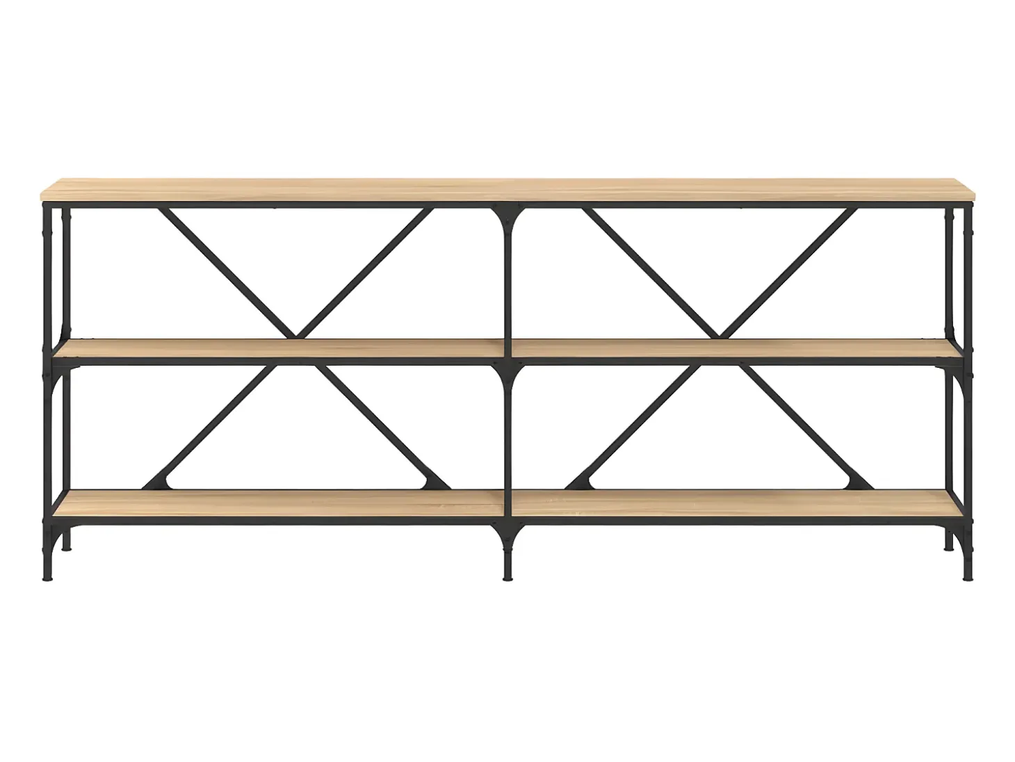 Mesa consola hierro madera ingeniería roble Sonoma 180x30x75 cm ES175301
