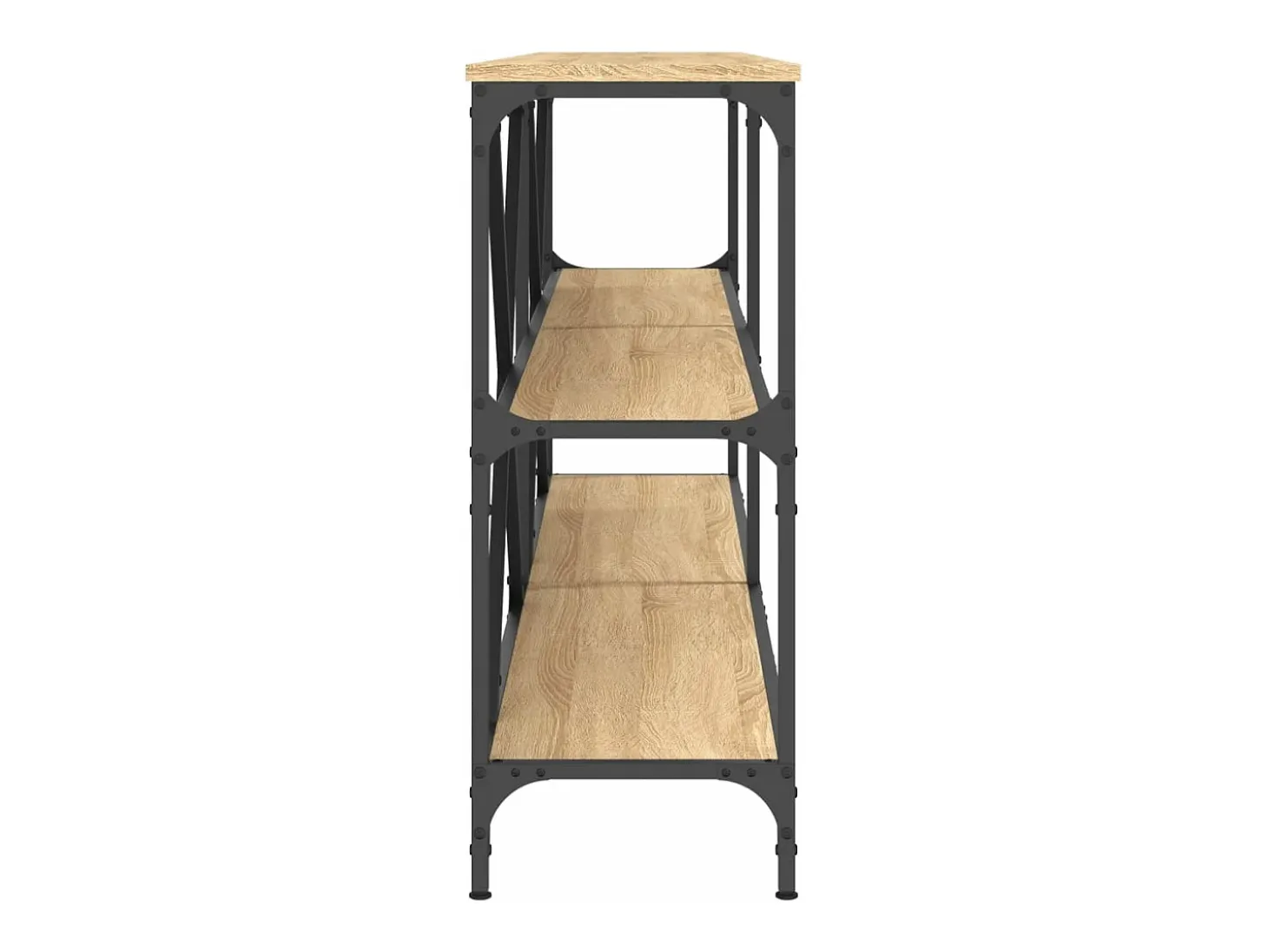 Mesa consola hierro madera ingeniería roble Sonoma 180x30x75 cm ES175301