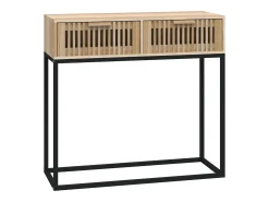 Mesa consola hierro y madera contrachapada 80x30x75 cm ES638033
