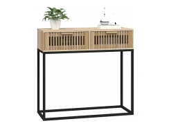 Mesa consola hierro y madera contrachapada 80x30x75 cm ES638033