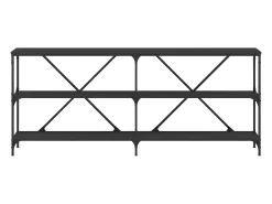 Mesa consola hierro y madera de ingeniería negro 180x30x75 cm ES774340