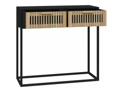 Mesa consola hierro y madera contrachapada negro 80x30x75 cm ES314418