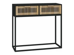 Mesa consola hierro y madera contrachapada negro 80x30x75 cm ES314418