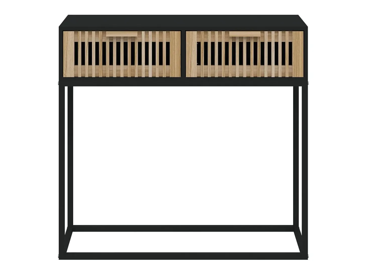 Mesa consola hierro y madera contrachapada negro 80x30x75 cm ES314418