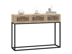 Mesa consola hierro y madera contrachapada 105x30x75 cm