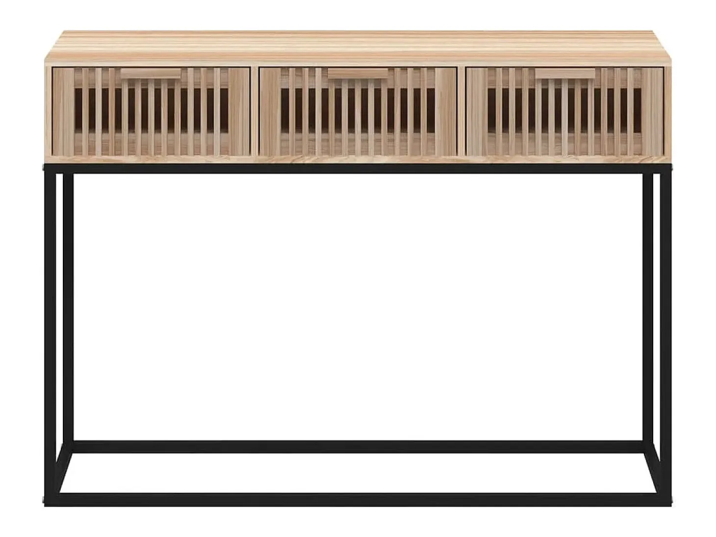 Mesa consola hierro y madera contrachapada 105x30x75 cm