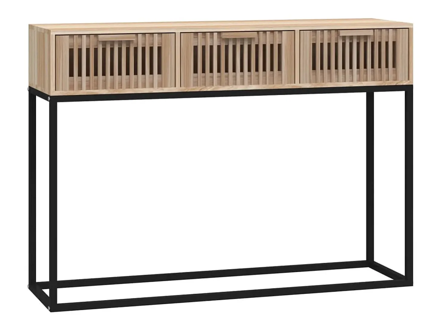 Mesa consola hierro y madera contrachapada 105x30x75 cm