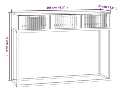 Mesa consola hierro y madera contrachapada blanco 105x30x75 cm
