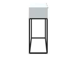 Mesa consola hierro y madera contrachapada blanco 105x30x75 cm