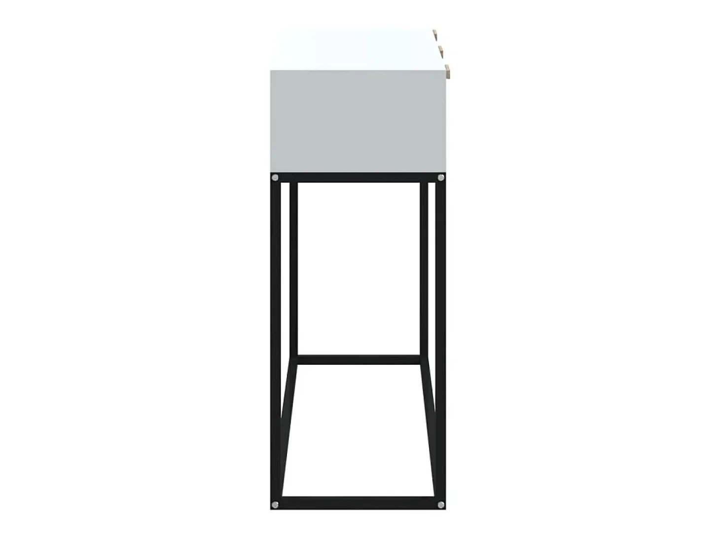 Mesa consola hierro y madera contrachapada blanco 105x30x75 cm