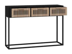 Mesa consola hierro y madera contrachapada negro 105x30x75 cm ES353805