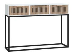 Mesa consola hierro y madera contrachapada blanco 105x30x75 cm ES558412