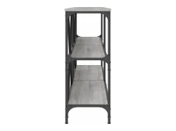 Mesa consola hierro y madera ingeniería gris Sonoma 180x30x75cm ES406136