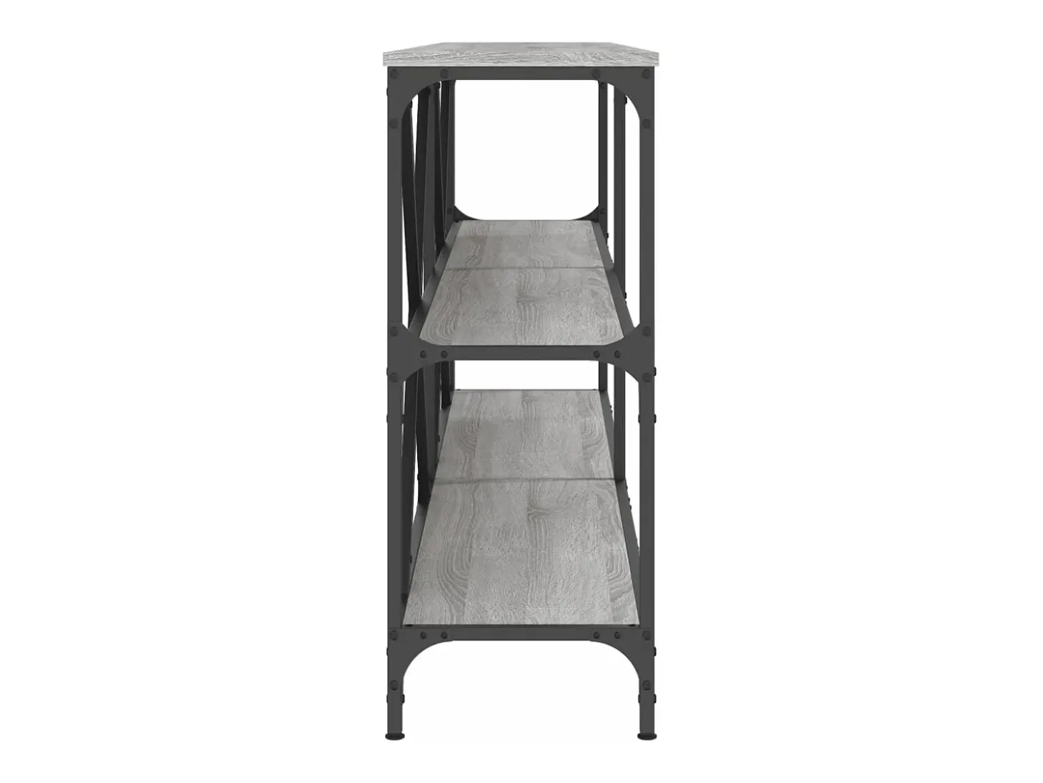 Mesa consola hierro y madera ingeniería gris Sonoma 180x30x75cm ES406136