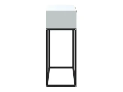 Mesa consola hierro y madera contrachapada blanco 80x30x75 cm
