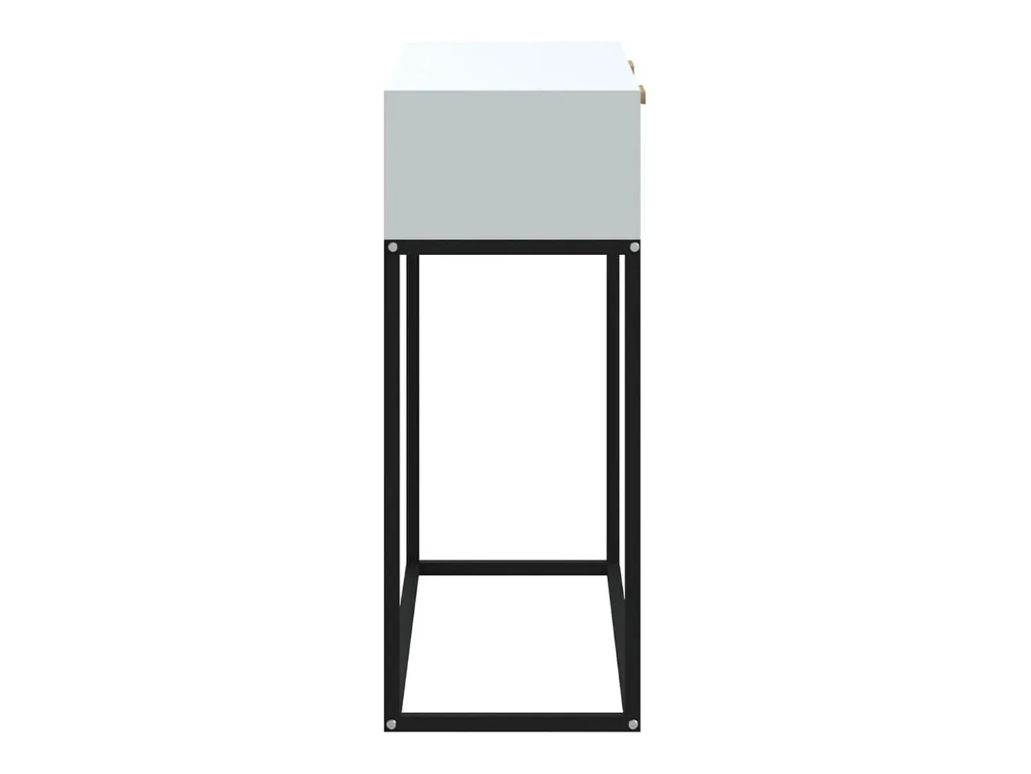 Mesa consola hierro y madera contrachapada blanco 80x30x75 cm