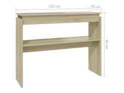 Mesa consola madera contrachapada roble Sonoma 102x30x80 cm