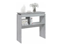 Mesa consola madera contrachapada gris Sonoma 80x30x80 cm