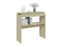 Mesa consola madera contrachapada roble Sonoma 80x30x80 cm
