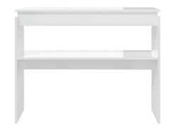 Mesa consola madera contrachapada blanco brillante 102x30x80 cm ES947749