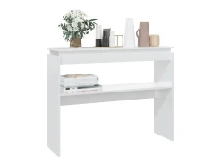 Mesa consola madera contrachapada blanco brillante 102x30x80 cm ES947749