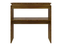Mesa consola madera contrachapada roble marrón 80x30x80 cm