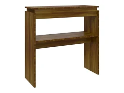 Mesa consola madera contrachapada roble marrón 80x30x80 cm
