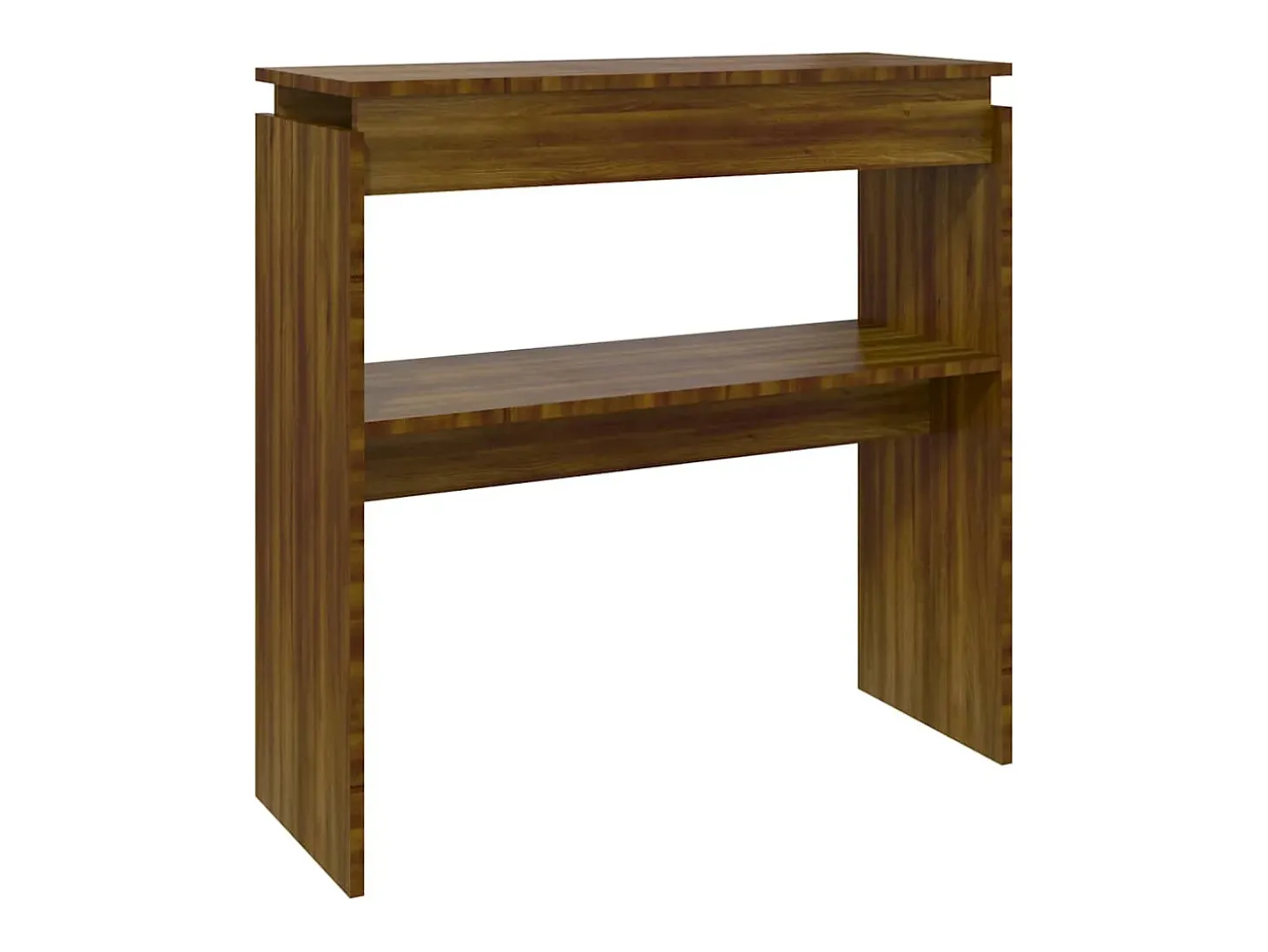 Mesa consola madera contrachapada roble marrón 80x30x80 cm