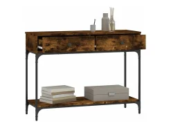 Mesa consola madera contrachapada roble ahumado 100x34,5x75 cm