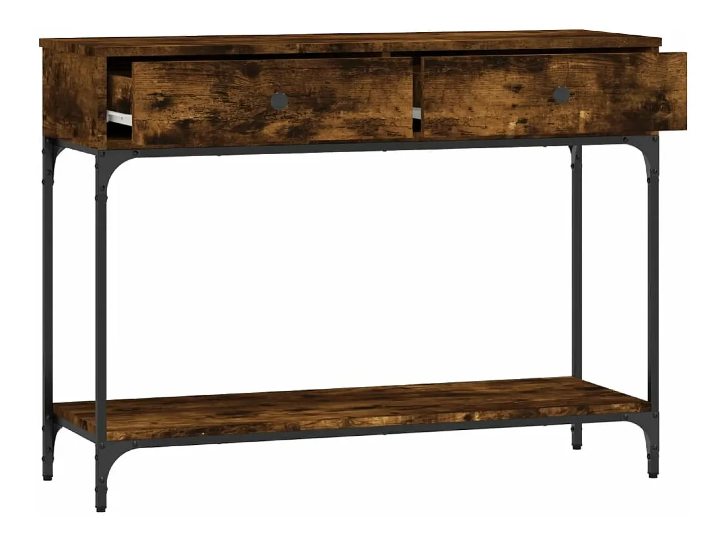 Mesa consola madera contrachapada roble ahumado 100x34,5x75 cm