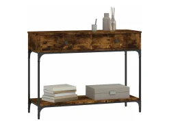 Mesa consola madera contrachapada roble ahumado 100x34,5x75 cm