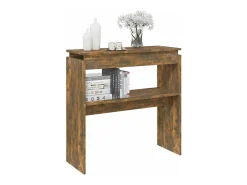 Mesa consola madera contrachapada roble ahumado 80x30x80 cm
