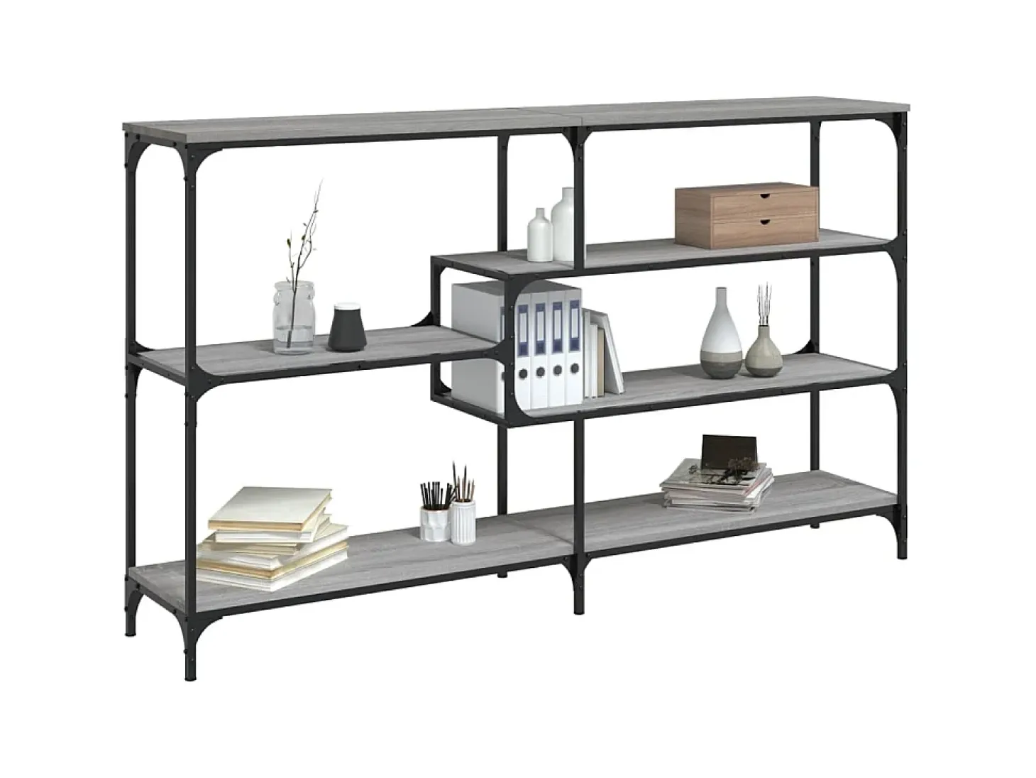 Mesa consola madera contrachapada gris Sonoma 160x32x95 cm ES277651
