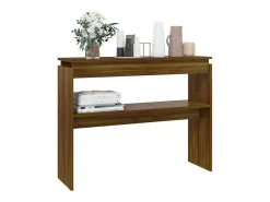 Mesa consola madera contrachapada roble marrón 102x30x80 cm