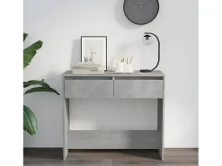 Mesa consola madera contrachapada gris hormigón 89x41x76,5 cm ES123867