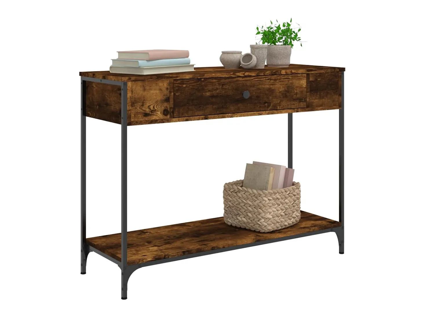 Mesa consola madera contrachapada roble ahumado 100x34,5x75 cm ES453962