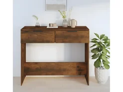 Mesa consola madera contrachapada roble ahumado 90x36x75 cm ES416054