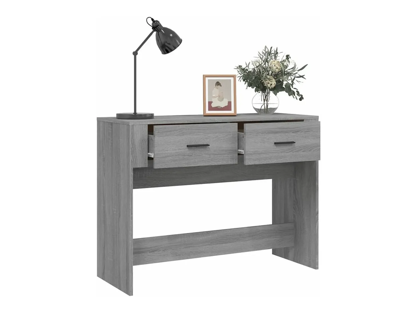 Mesa consola madera contrachapada gris Sonoma 100x39x75 cm ES598685