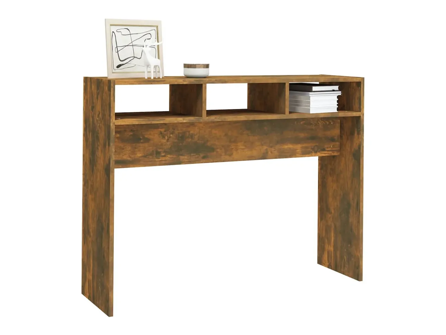 Mesa consola madera contrachapada roble ahumado 105x30x80 cm