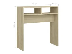 Mesa consola madera contrachapada roble Sonoma 78x30x80 cm