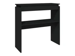 Mesa consola madera contrachapada negro 80x30x80 cm