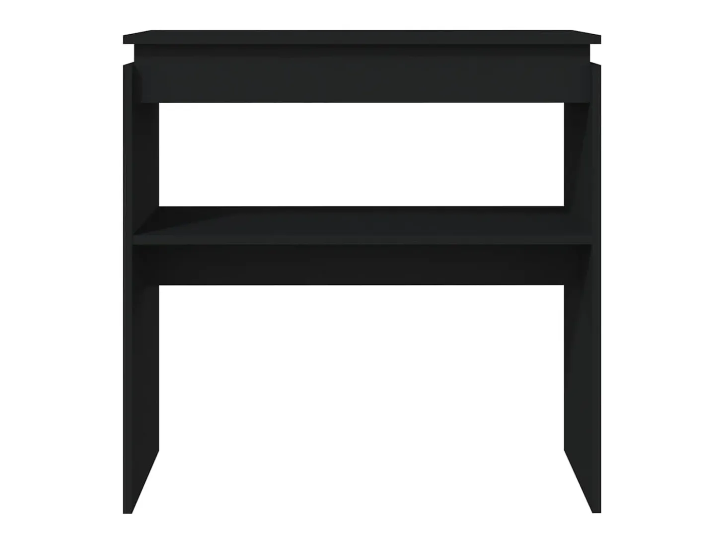 Mesa consola madera contrachapada negro 80x30x80 cm
