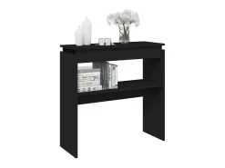 Mesa consola madera contrachapada negro 80x30x80 cm