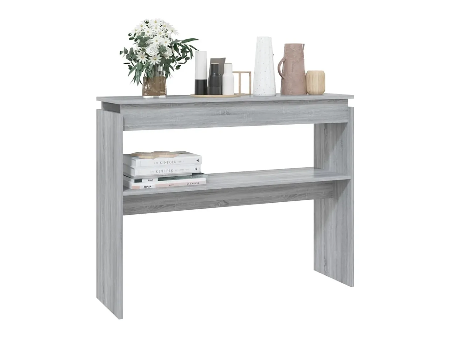 Mesa consola madera contrachapada gris Sonoma 102x30x80 cm ES774064